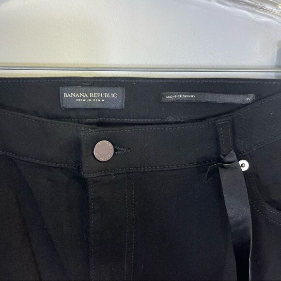 Banana Republic Black Mid Rise Skinny Jeans Size 35 - Picture 10 of 15